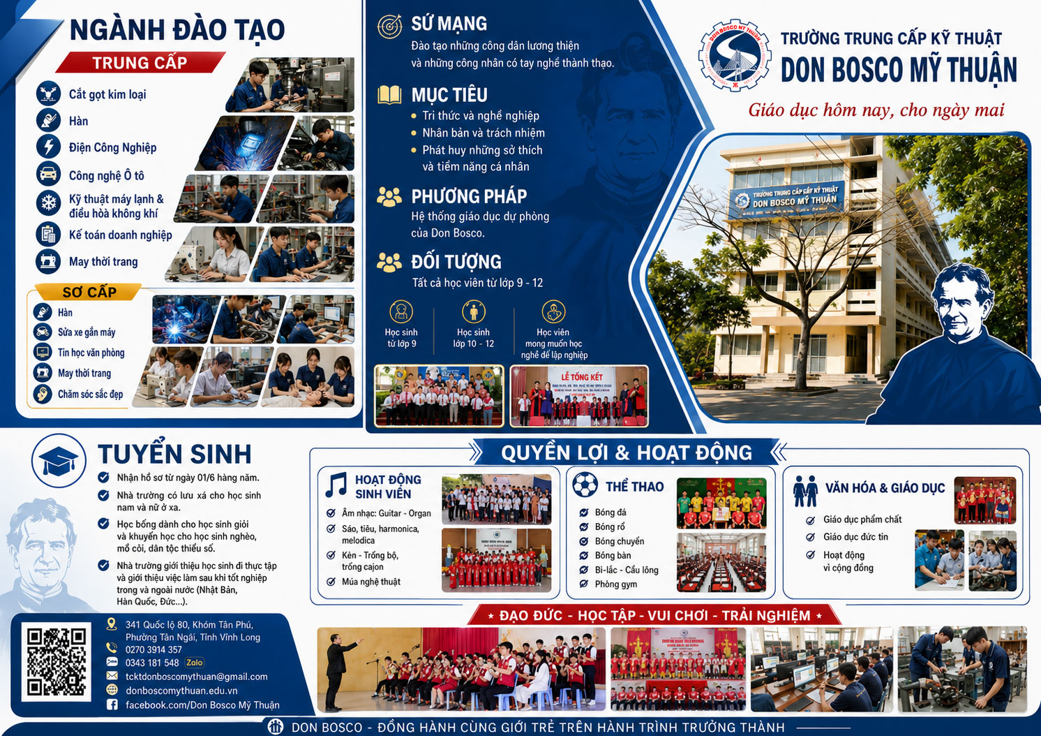 TUYỂN SINH NĂM 2026 Trường Trung Cấp Kỹ Thuật Don Bosco Mỹ Thuận